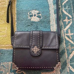 Gorgeous vintage navy blue stitch detail embellished bag